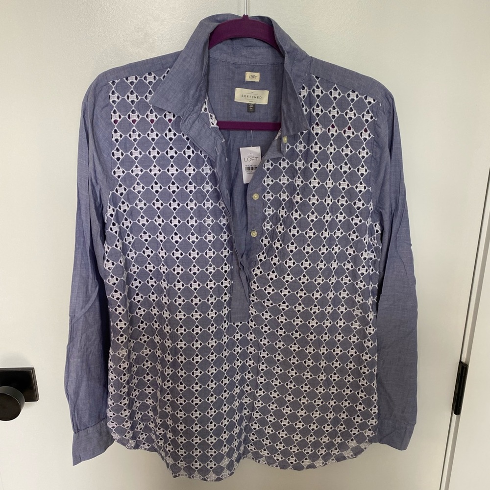 100% Cotton Eyelet Top
